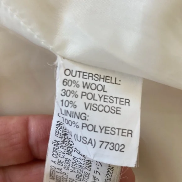 Zara Cream Wool Coat - Picture 9 of 10